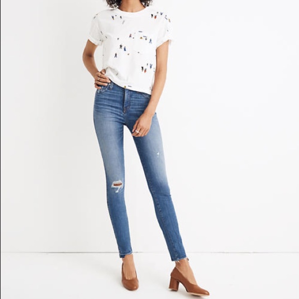 Madewell 10” High Rise Skinny Drop-Step Hem, Sz 26